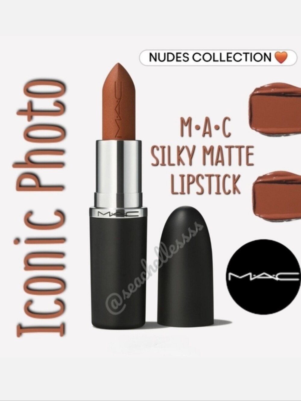 MAC Iconic Photo Warm Brown Cosmetics Silky Matte Lipstick Brand New In Box